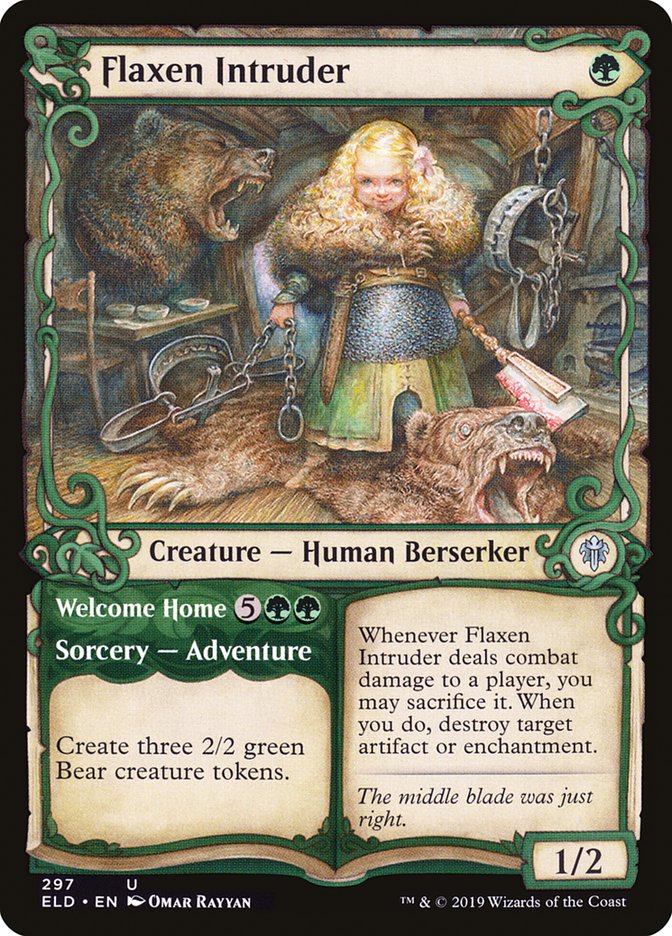 Flaxen Intruder // Welcome Home (Showcase) [Throne of Eldraine] | Webway Games