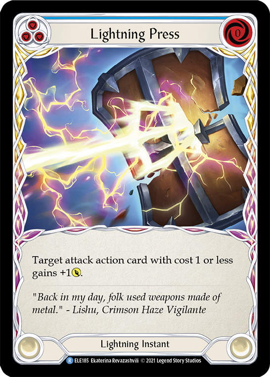 Lightning Press (Blue) [ELE185] (Tales of Aria)  1st Edition Rainbow Foil | Webway Games