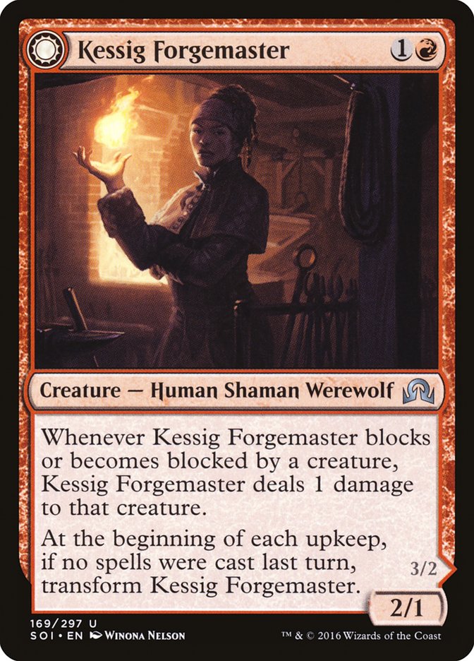 Kessig Forgemaster // Flameheart Werewolf [Shadows over Innistrad] | Webway Games