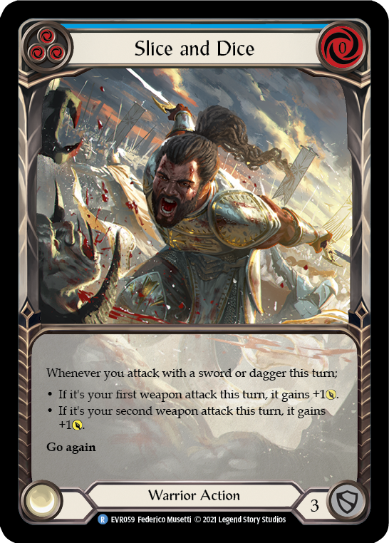 Slice and Dice (Blue) [EVR059] (Everfest)  1st Edition Extended Art Rainbow Foil | Webway Games