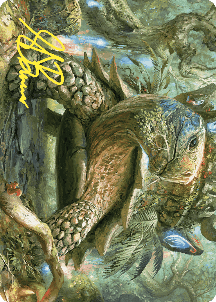 Blossoming Tortoise Art Card (Gold-Stamped Signature) [Wilds of Eldraine Art Series] | Webway Games
