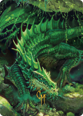 Lurking Green Dragon Art Card (Gold-Stamped Signature) [Commander Legends: Battle for Baldur's Gate Art Series] | Webway Games