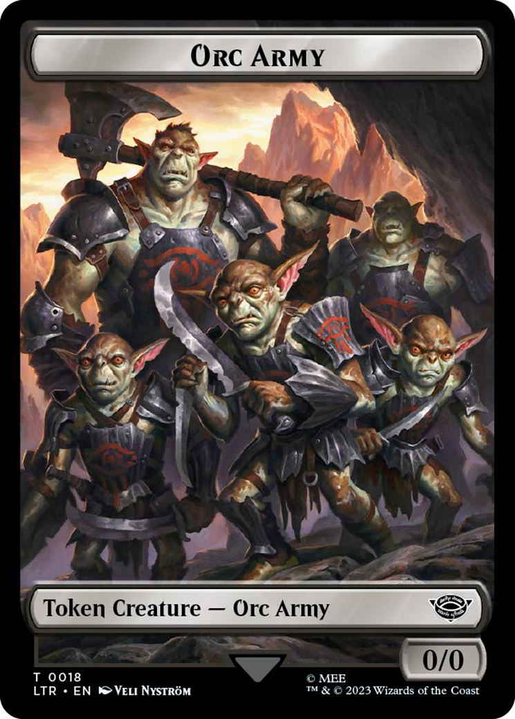 Orc Army (0018) // Food (0023) Double-Sided Token (Surge Foil) [The Lord of the Rings: Tales of Middle-Earth Tokens] | Webway Games
