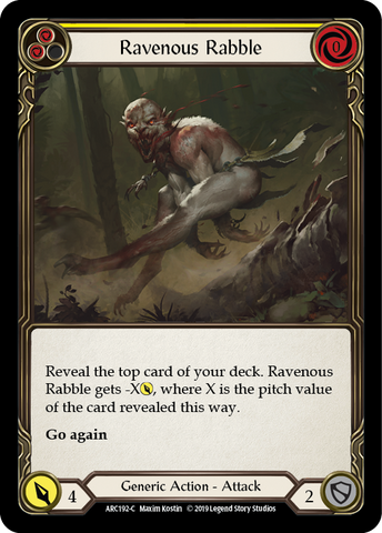 Ravenous Rabble (Yellow) [ARC192-C] 1st Edition Rainbow Foil