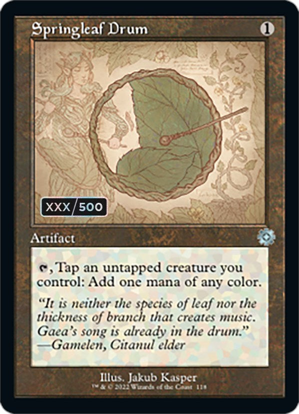 Springleaf Drum (Retro Schematic) (Serial Numbered) [The Brothers' War Retro Artifacts] | Webway Games