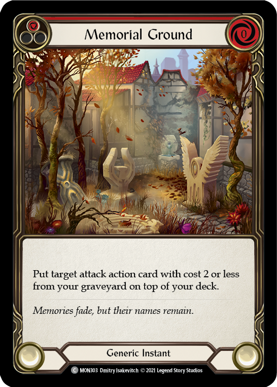 Memorial Ground (Red) (Rainbow Foil) [MON303-RF] 1st Edition Rainbow Foil