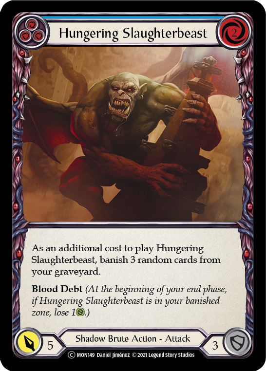 Hungering Slaughterbeast (Blue) [U-MON149] Unlimited Normal | Webway Games