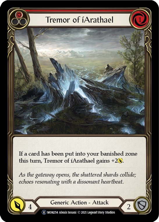 Tremor of iArathael (Red) (Rainbow Foil) [U-MON254-RF] Unlimited Rainbow Foil | Webway Games
