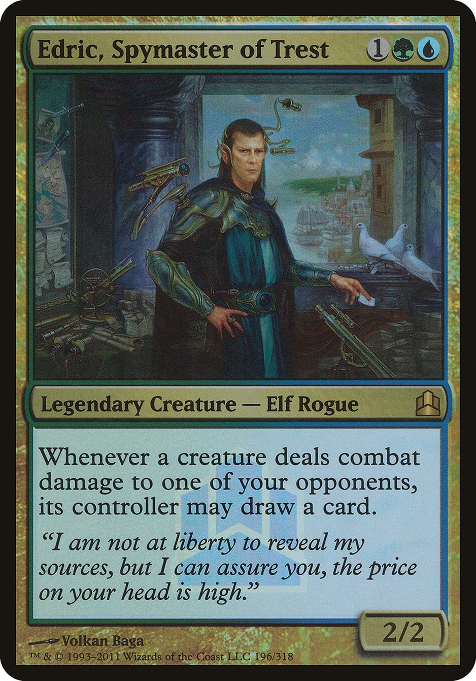 Edric, Spymaster of Trest (Launch) (Oversized) [Commander 2011 Prerelease Promos] | Webway Games