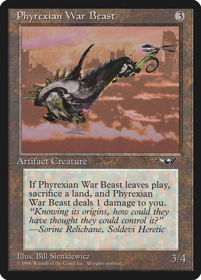 Phyrexian War Beast (Signature on Left) [Alliances] | Webway Games
