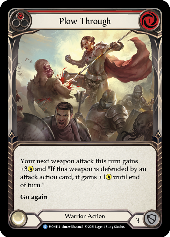 Plow Through (Red) (Rainbow Foil) [MON113-RF] 1st Edition Rainbow Foil | Webway Games