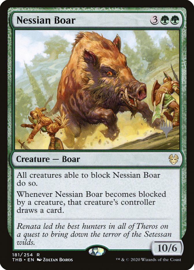 Nessian Boar (Promo Pack) [Theros Beyond Death Promos] | Webway Games