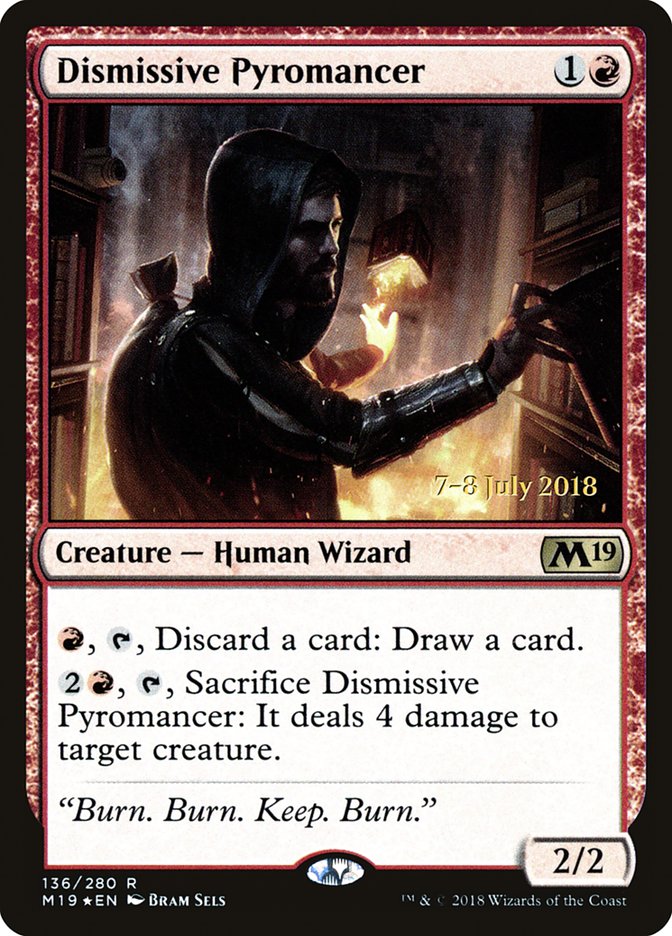 Dismissive Pyromancer  (Prerelease) [Core Set 2019 Prerelease Promos] | Webway Games