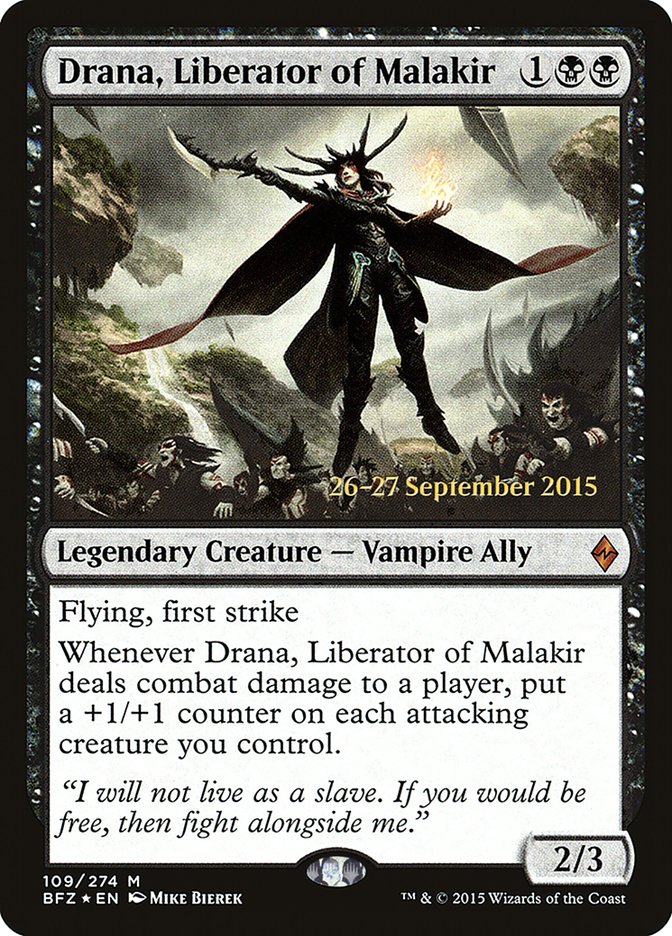 Drana, Liberator of Malakir  (Prerelease) [Battle for Zendikar Prerelease Promos] | Webway Games