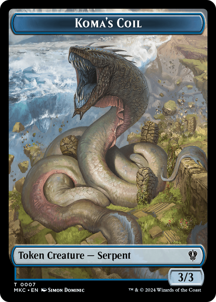 Drake // Koma's Coil Double-Sided Token [Murders at Karlov Manor Commander Tokens] | Webway Games