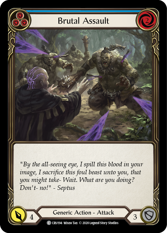 Brutal Assault (Blue) [CRU194] 1st Edition Rainbow Foil | Webway Games