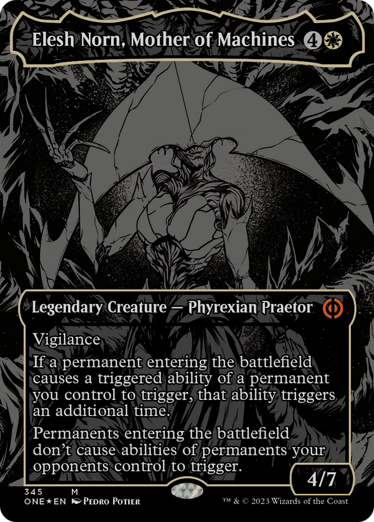 Elesh Norn, Mother of Machines (Oil Slick Raised Foil) [Phyrexia: All Will Be One] | Webway Games