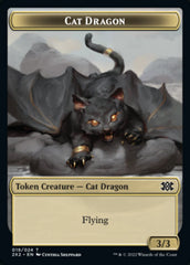 Cat Dragon // Monk Double-sided Token [Double Masters 2022 Tokens] | Webway Games