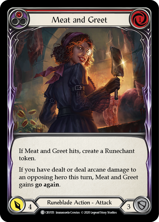 Meat and Greet (Red) [CRU151] 1st Edition Rainbow Foil | Webway Games