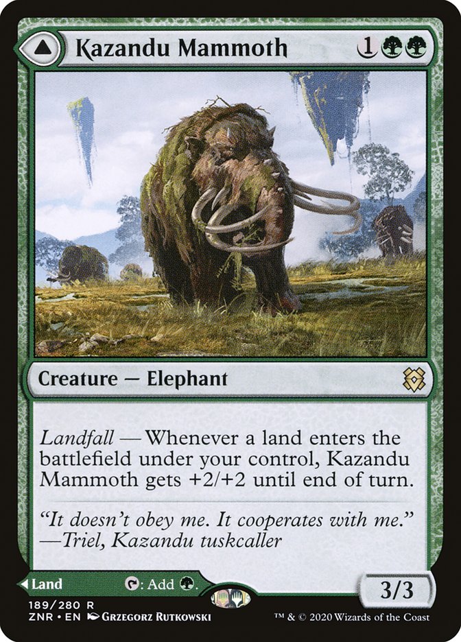 Kazandu Mammoth // Kazandu Valley [Zendikar Rising] | Webway Games