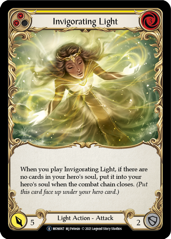 Invigorating Light (Yellow) (Rainbow Foil) [U-MON067-RF] Unlimited Rainbow Foil | Webway Games