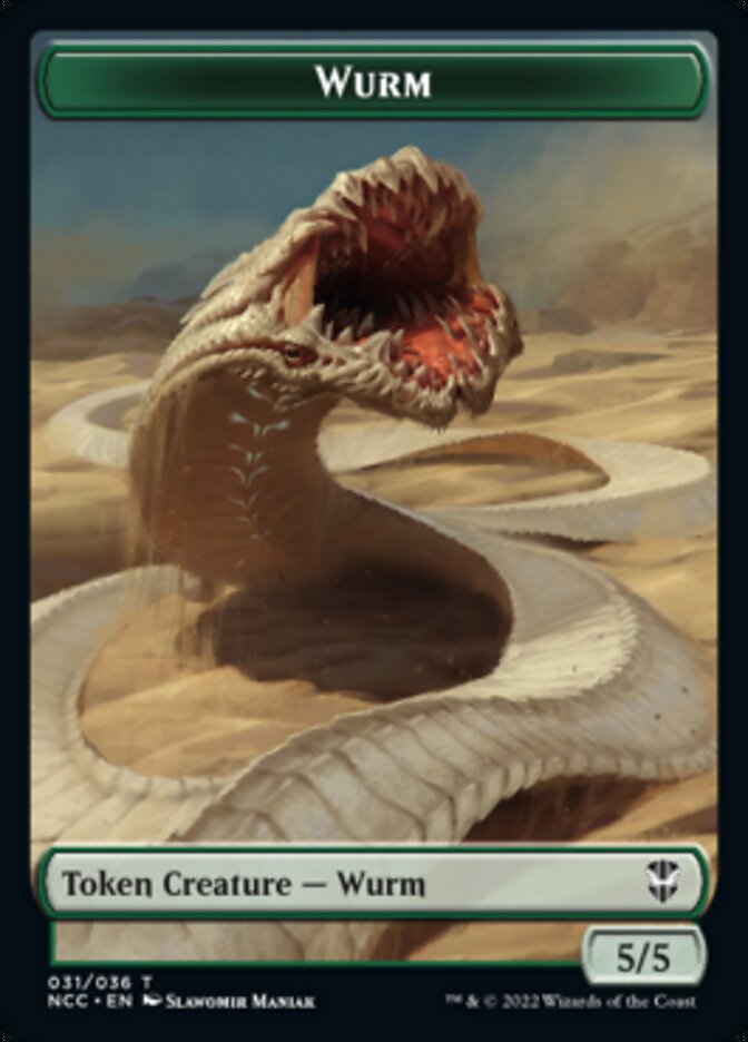 Elf Warrior // Wurm Double-sided Token [Streets of New Capenna Commander Tokens] | Webway Games