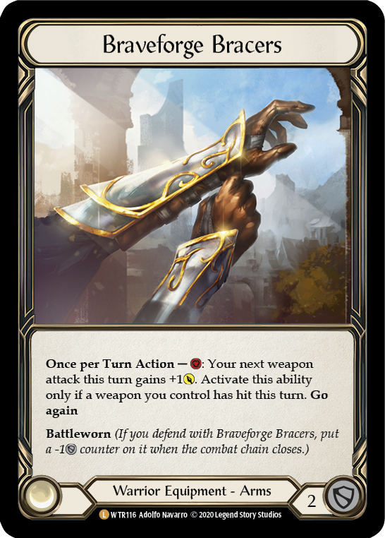 Braveforge Bracers [U-WTR116] (Welcome to Rathe Unlimited)  Unlimited Rainbow Foil | Webway Games