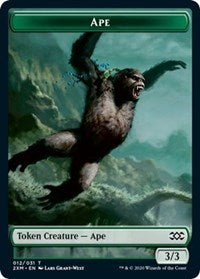 Ape // Golem Double-sided Token [Double Masters Tokens] | Webway Games
