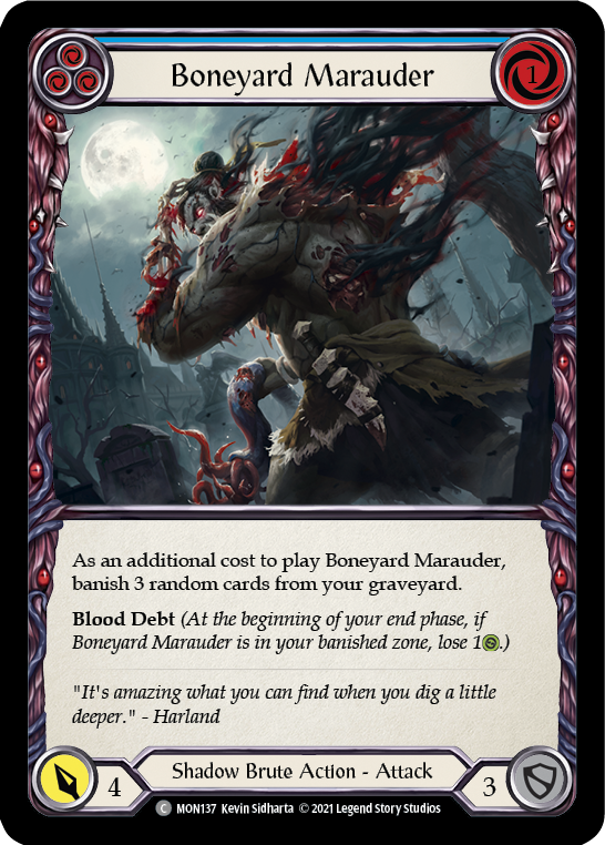 Boneyard Marauder (Blue) (Rainbow Foil) [MON137-RF] 1st Edition Rainbow Foil | Webway Games