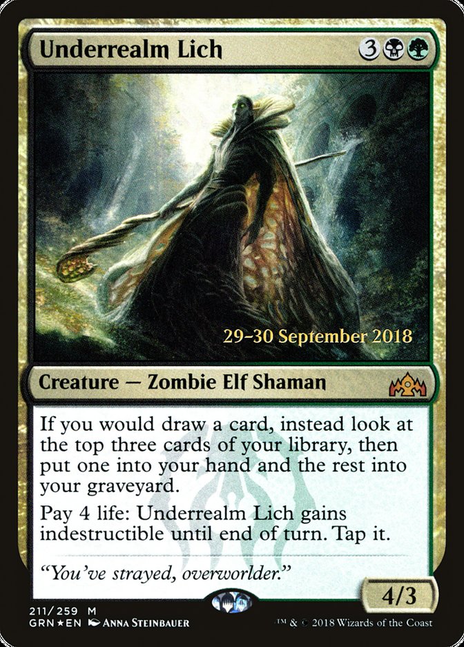 Underrealm Lich  (Prerelease) [Guilds of Ravnica Prerelease Promos] | Webway Games