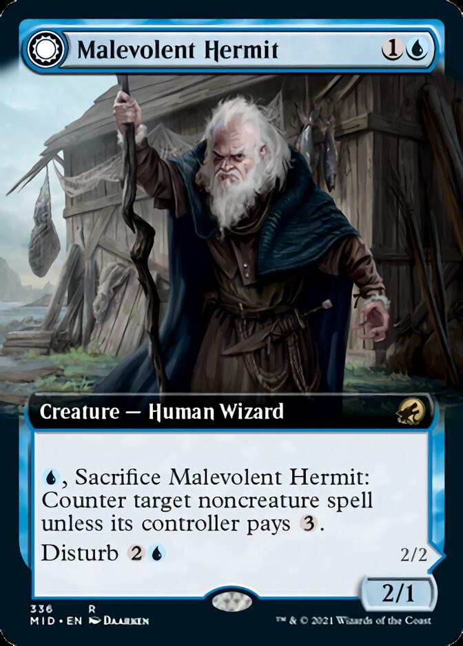 Malevolent Hermit // Benevolent Geist (Extended) [Innistrad: Midnight Hunt] | Webway Games