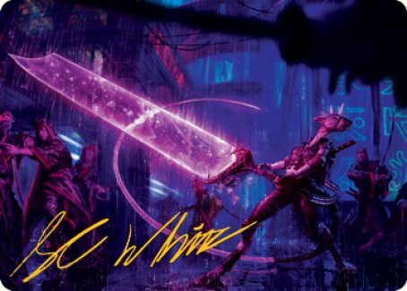 Enormous Energy Blade Art Card (Gold-Stamped Signature) [Kamigawa: Neon Dynasty Art Series] | Webway Games