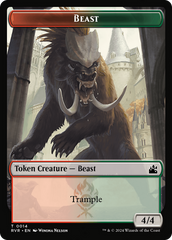 Spirit (0018) // Beast Double-Sided Token [Ravnica Remastered Tokens] | Webway Games