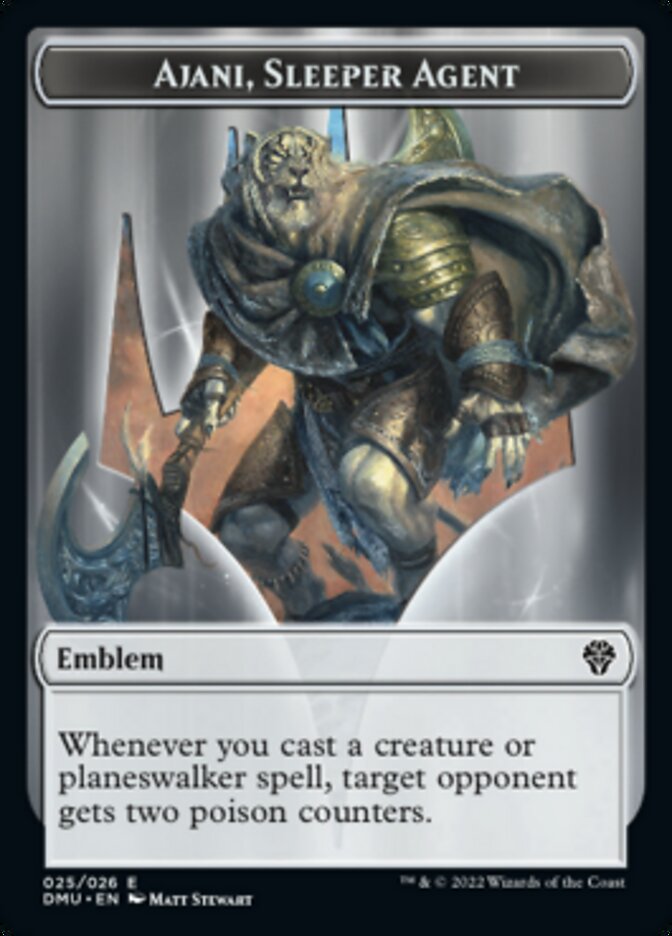 Soldier // Ajani, Sleeper Agent Emblem Double-sided Token [Dominaria United Tokens] | Webway Games