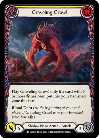 Graveling Growl (Yellow) (Rainbow Foil) [MON145-RF] 1st Edition Rainbow Foil