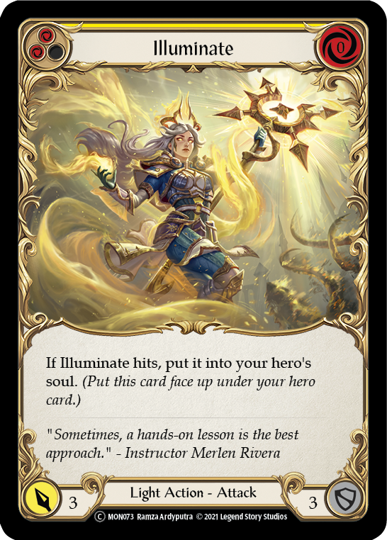 Illuminate (Yellow) (Rainbow Foil) [U-MON073-RF] Unlimited Rainbow Foil | Webway Games