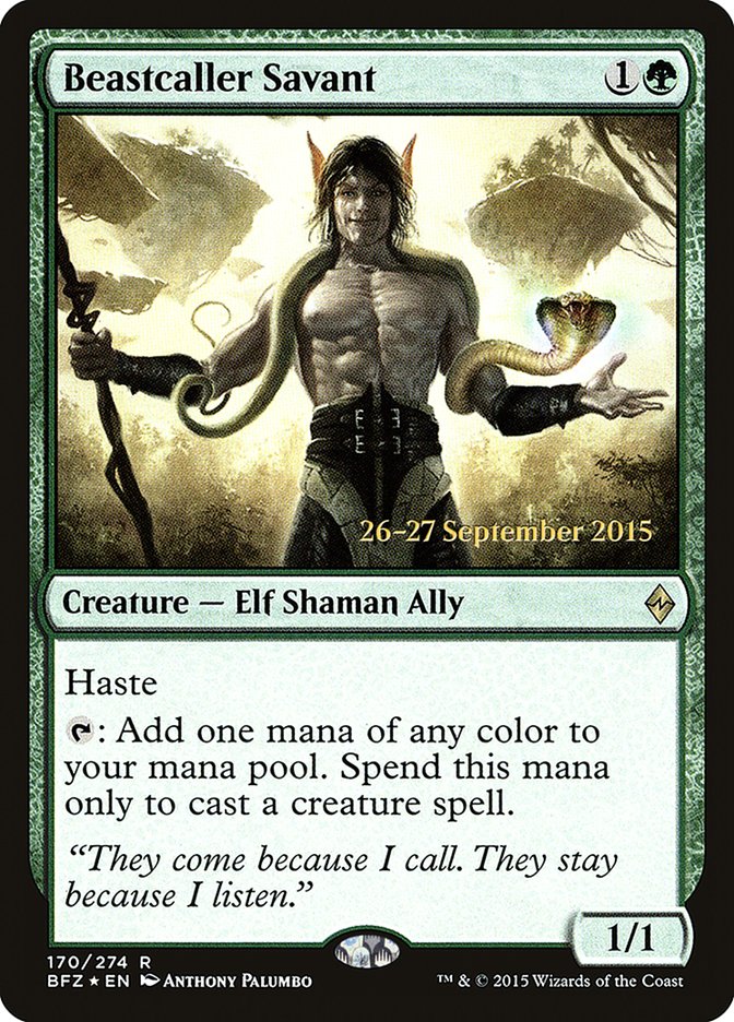 Beastcaller Savant  (Prerelease) [Battle for Zendikar Prerelease Promos] | Webway Games