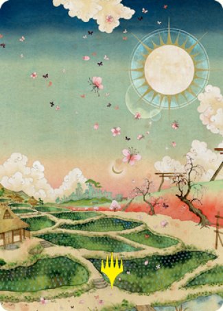 Plains 1 Art Card (Gold-Stamped Signature) [Kamigawa: Neon Dynasty Art Series] | Webway Games