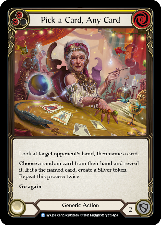 Pick a Card, Any Card (Yellow) [EVR168] (Everfest)  1st Edition Rainbow Foil | Webway Games