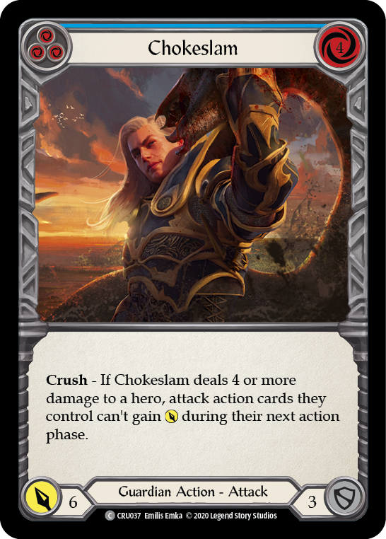 Chokeslam (Blue) [CRU037] 1st Edition Rainbow Foil | Webway Games