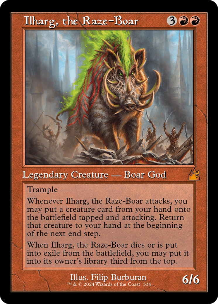 Ilharg, the Raze-Boar (Retro Frame) [Ravnica Remastered] | Webway Games