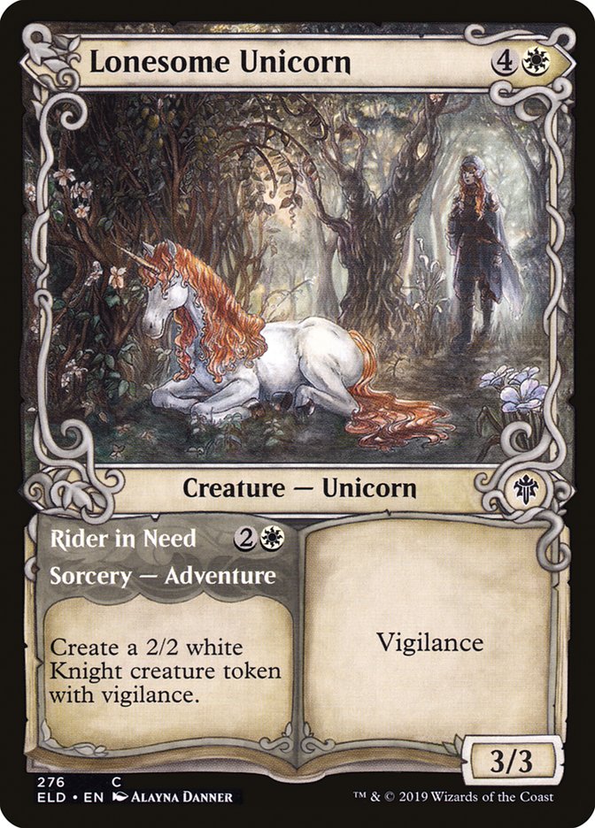 Lonesome Unicorn // Rider in Need (Showcase) [Throne of Eldraine] | Webway Games