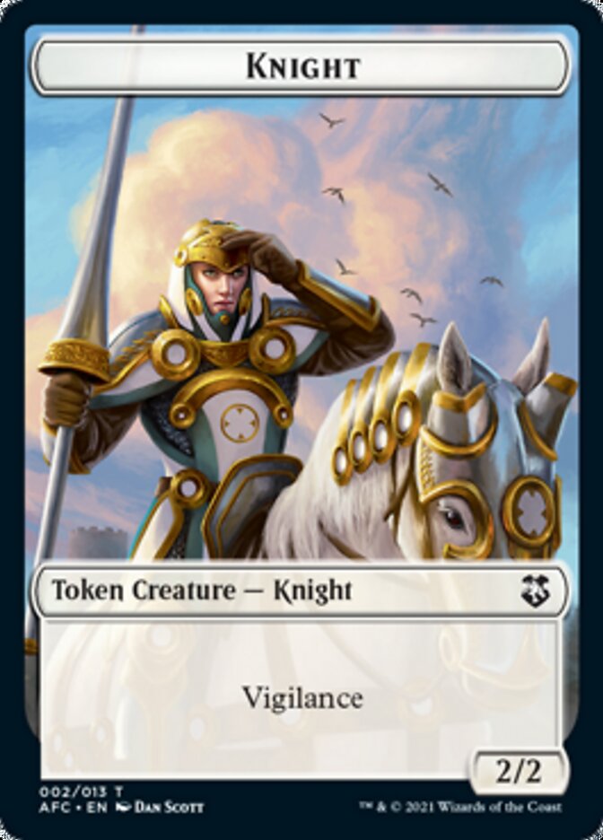 Knight // Saproling Double-sided Token [Dungeons & Dragons: Adventures in the Forgotten Realms Commander Tokens] | Webway Games
