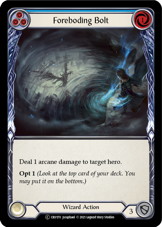 Foreboding Bolt (Blue) (Rainbow Foil) [CRU170-RF] Unlimited Rainbow Foil | Webway Games