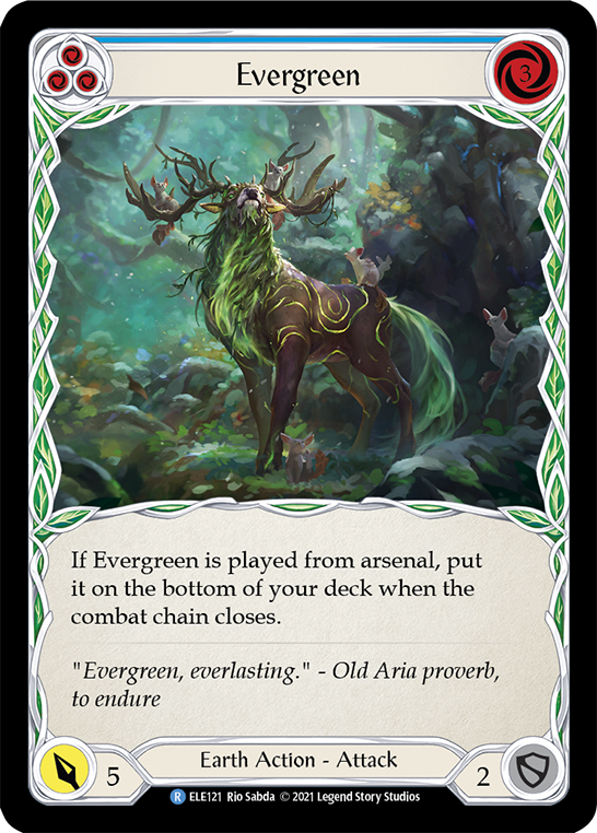 Evergreen (Blue) [ELE121] (Tales of Aria)  1st Edition Rainbow Foil | Webway Games