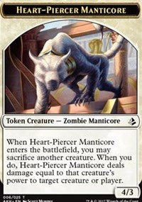 Heart-Piercer Manticore // Warrior Token [Amonkhet Tokens] | Webway Games