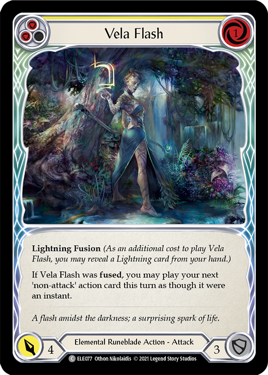 Vela Flash (Yellow) [ELE077] (Tales of Aria)  1st Edition Rainbow Foil | Webway Games