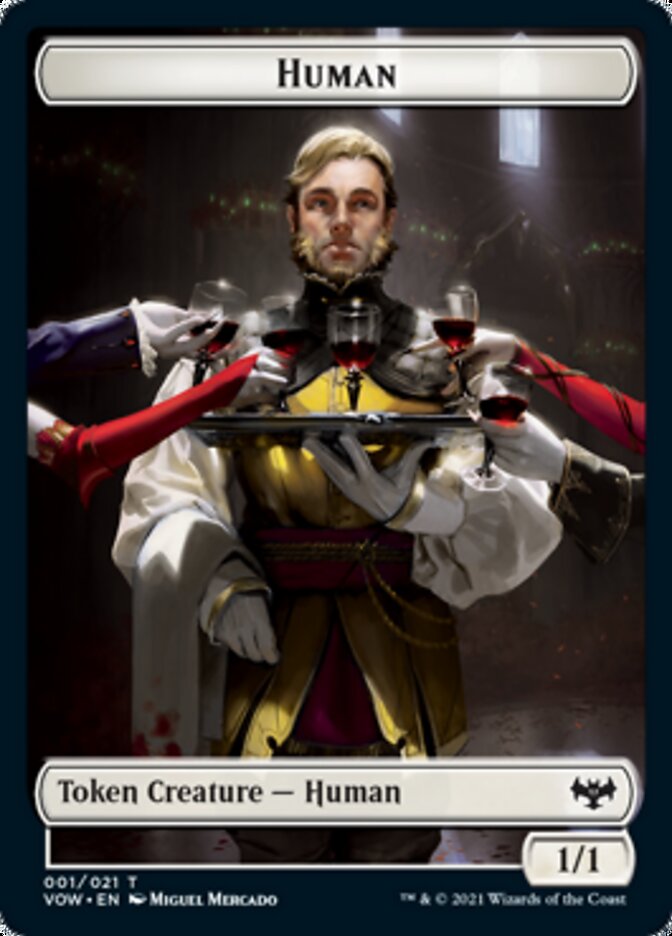 Human (001) // Treasure Double-sided Token [Innistrad: Crimson Vow Tokens] | Webway Games