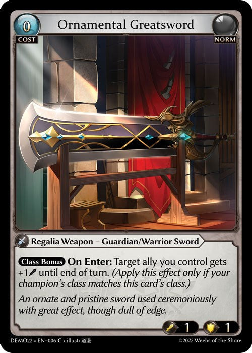 Ornamental Greatsword (006) [2022 Demo Deck] | Webway Games