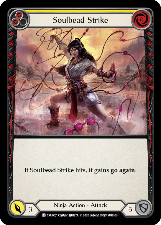 Soulbead Strike (Yellow) [CRU067] 1st Edition Rainbow Foil | Webway Games